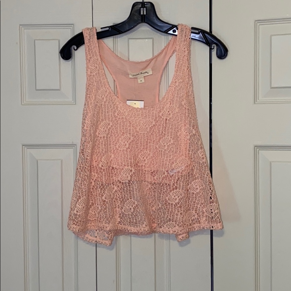 Crochet Pink Flowy tank top